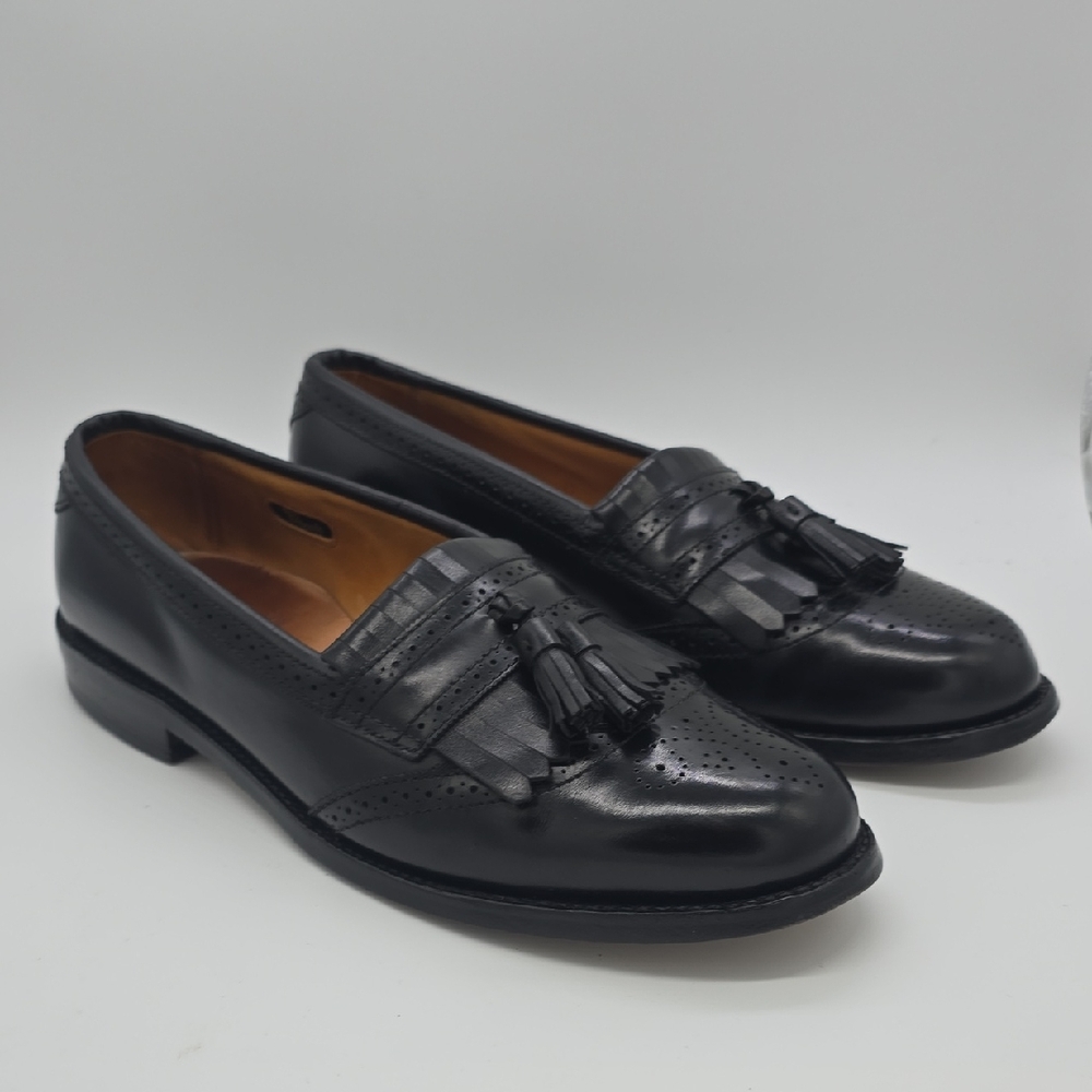 Allen Edmonds Black Leather Tassel Kiltie Loafers